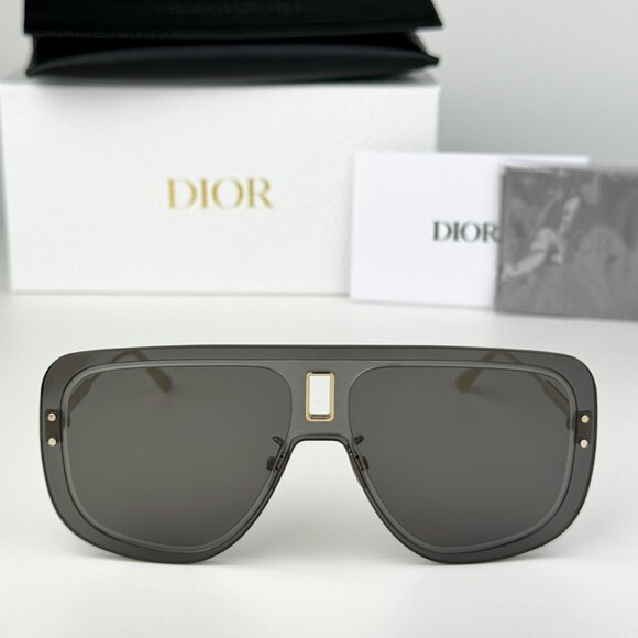 Dior Men Sunglasses Gold Grey Mask ULTRADIOR MU B0A0 BRAND NEW - Picture 1 of 11